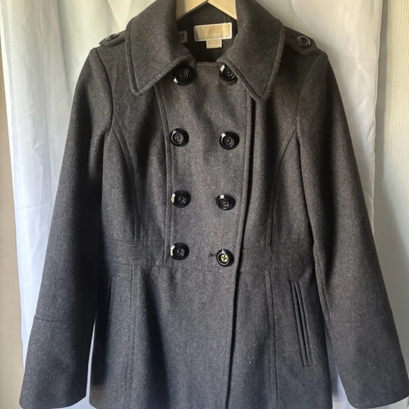 Michael Kors Charcoal Double-Breasted Bomber Jacket - Picture 1 of 5